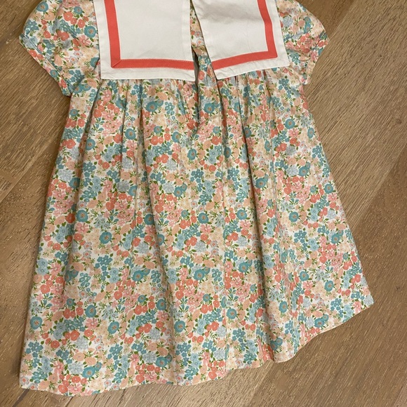 Pepa and Co London Floral short sleeve bib bow dress 3T 3 - Picture 5 of 5